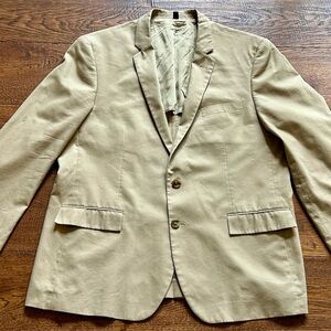 J. Crew Beige Blazer with Tortoise Shell Button Detail